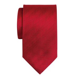 Red Plain Herringbone Tie
