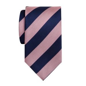 Navy & Pink Barber Stripe Tie