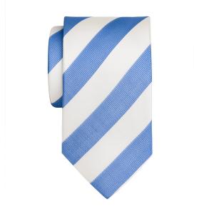 Sky & White Barber Stripe Tie