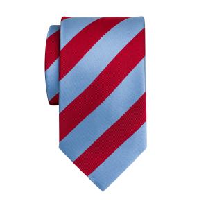 Sky & Red Barber Stripe Tie