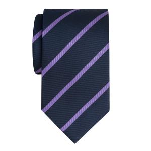 Lilac on Navy Herringbone Stripe Tie