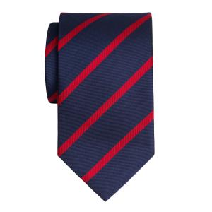 Red on Navy Herringbone Stripe Tie