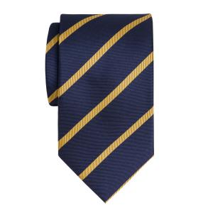 Gold on Navy Herringbone Stripe Tie