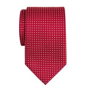 White on Red Pindot Tie