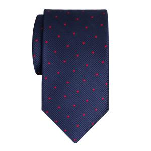 Red on Navy Small Spot Tie