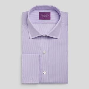 Lilac Fine Pencil Stripe Twill Men's Shirt Available in Four Fits (FPL)
