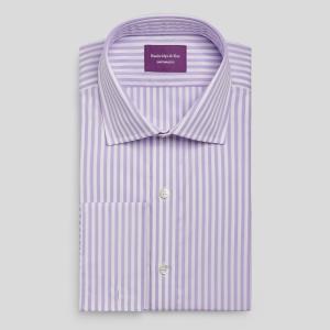 Lilac Bengal Stripe Poplin Men's Shirt Available in Four Fits (BGL)