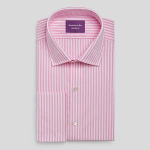 Pink Bengal Stripe Poplin Men's Shirt Available in Four Fits (BGP)