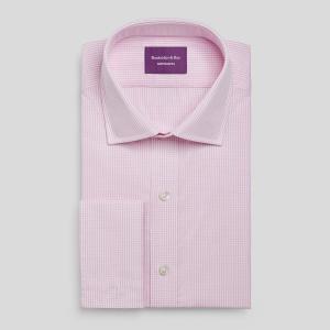 Pink Edinburgh Check Poplin Men's Shirt Available in Four Fits (ECP)