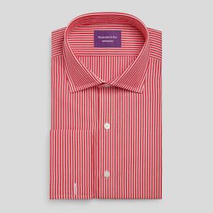 Red Mayfair Stripe Poplin Men's Shirt Available in Four Fits (MSR)