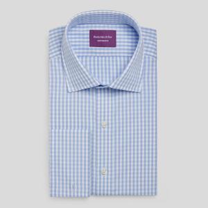 Sky Bold Check Poplin Men's Shirt Available in Four Fits (BCS)
