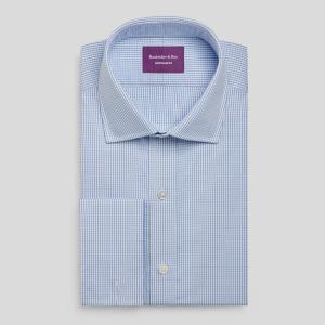 Sky Edinburgh Check Poplin Men's Shirt Available in Four Fits (ECS)