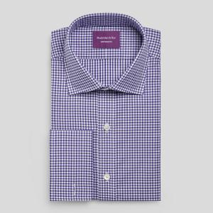 Purple Twickenham Check Twill Men's Shirt Available in Four Fits (TWU)
