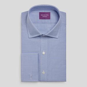 Navy & Blue Frogmore Check Twill Men's Shirt Available in Four Fits (FGN)