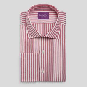 Red Bengal Oxford Stripe Men's Shirt Available in Four Fits (BOR)