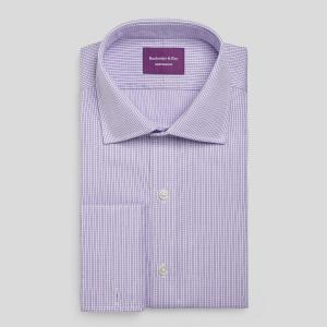 Lilac Babington Check Twill Men's Shirt Available in Four Fits (BAL)