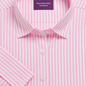 Pink Bengal Stripe Poplin Women's Shirt Available in Six Styles (BGP)