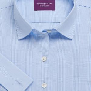 Sky Large Prince of Wales Check Poplin Women's Shirt Available in Six Styles (PLS)