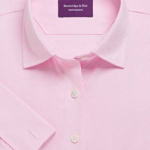 Pink Houndstooth Check Twill Women's Shirt Available in Six Styles (HTP)