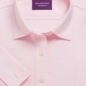 Pink Plain Pinpoint Oxford Women's Shirt Available in Six Styles (POP)