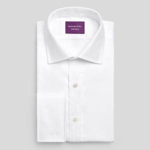 Non-Iron White Royal Herringbone Men's Shirt Available in Four Fits (*RHW)