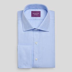 Non-Iron Sky Royal Herringbone Men's Shirt Available in Four Fits (*RHS)