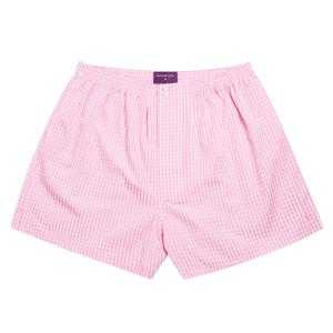 Pink Bold Check Poplin Boxer Shorts