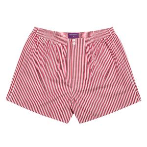 Red Bengal Stripe Poplin Boxer Shorts