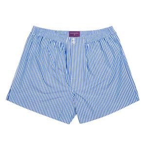 Blue Bengal Stripe Poplin Boxer Shorts